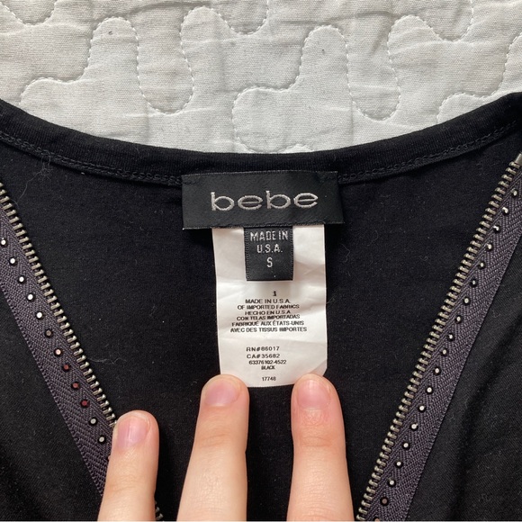 Vintage 90s Bebe Bedazzled Zip Up Top 💋 - Picture 5 of 5